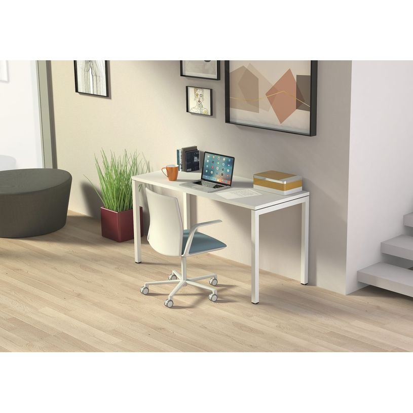 7331910025221-Bureau SCRIVANIA - L.130 cm - Pieds métal - plateau blanc-P_405149639_2-1