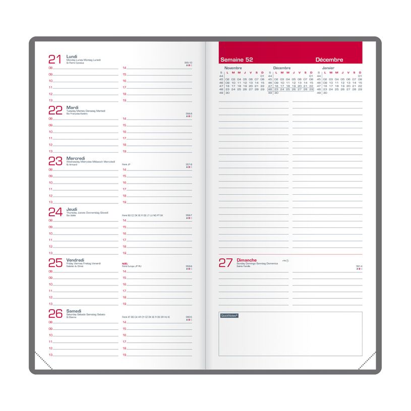 3147280267499-Agenda de poche Swing - 1 semaine sur 2 pages - 9 x 17 cm - noir - Oxford-P_405149686_2-1