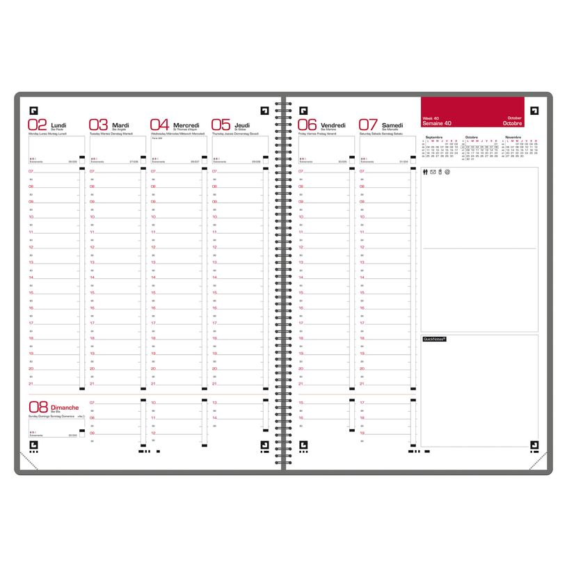 3147280261633-Agenda spiralé Voyage - 1 semaine sur 2 pages - 21 x 29,7 cm - rouge - Oxford-P_405149722_2-1