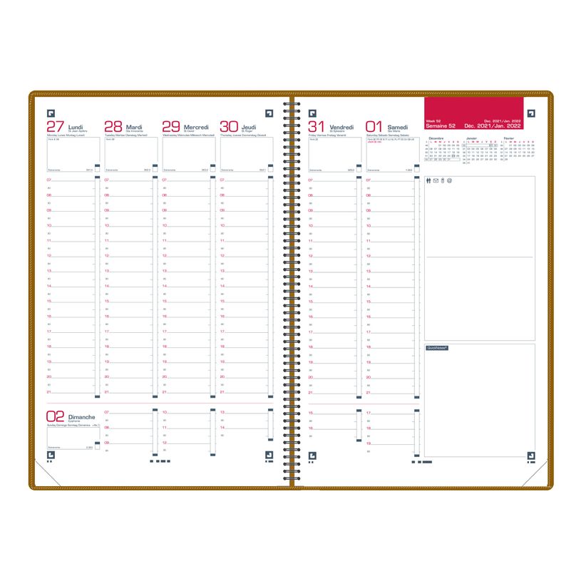 3147280268090-Agenda Voyage - 1 semaine sur 2 pages - 16 x 24 cm - violet - Oxford-P_405149730_2-1