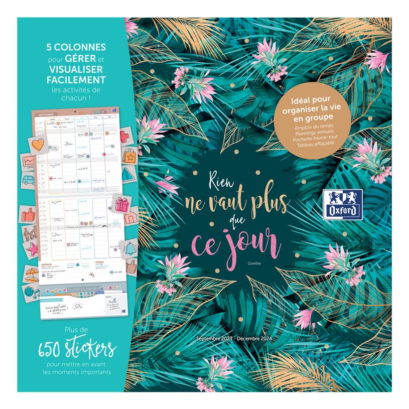 3147280267734-Calendrier Oxford &Me - 1 mois sur 2 pages - 30 x 30 cm - tropical-P_405149745_1-0