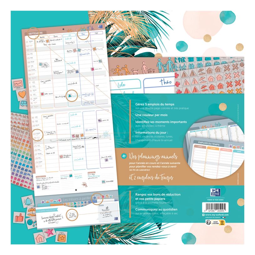 3147280267727-Calendrier Oxford &Me - 1 mois sur 2 pages - 30 x 30 cm - pois-P_405149746_5-4