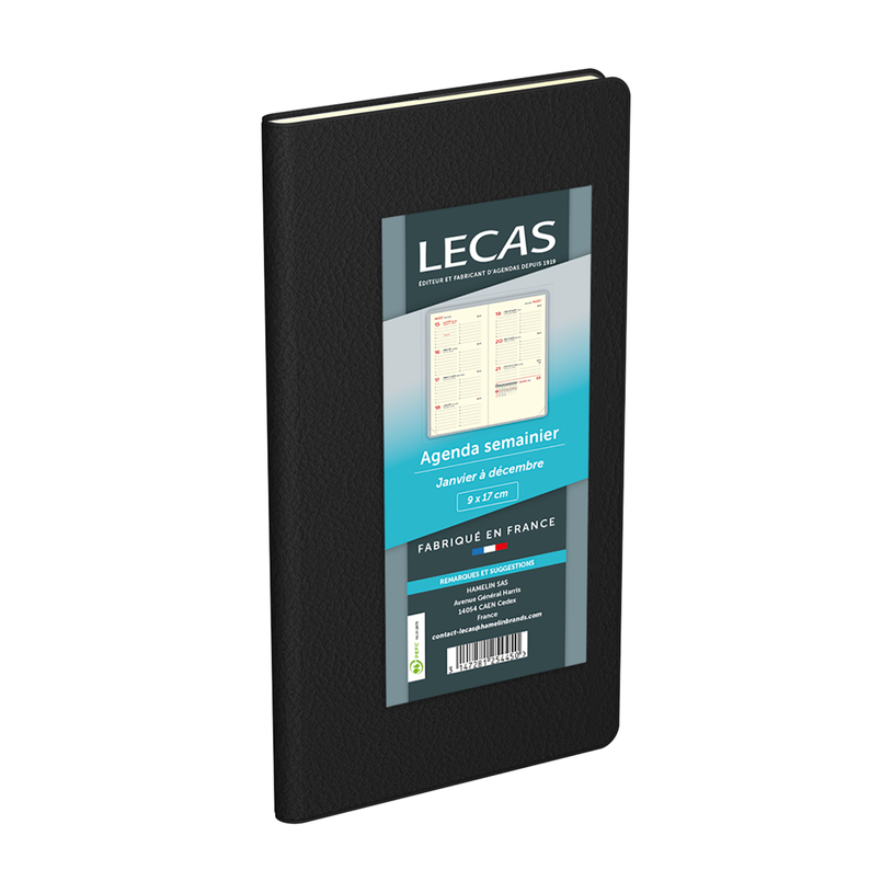 3147280261503-Agenda de poche Classique - 1 semaine sur 2 pages - 9 x 17 cm - noir - Lecas-P_405149765_1-0