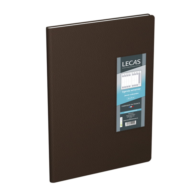 3147280261954-Agenda Classique - 1 semaine sur 2 pages - 19 x 24 cm - marron - Lecas-P_405149783_1-0