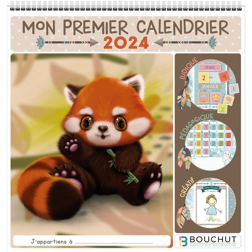 3592930022858-Bouchut Mon premier calendrier - Calendrier illustré mensuel - 30 x 30 cm-P_405149831_1-0