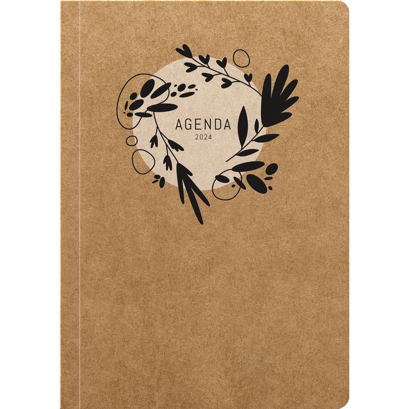 3592930023237-Agenda Kraft fleurs - 1 semaine sur 2 pages - 17 x 24 cm - Bouchut-P_405149851_1-0