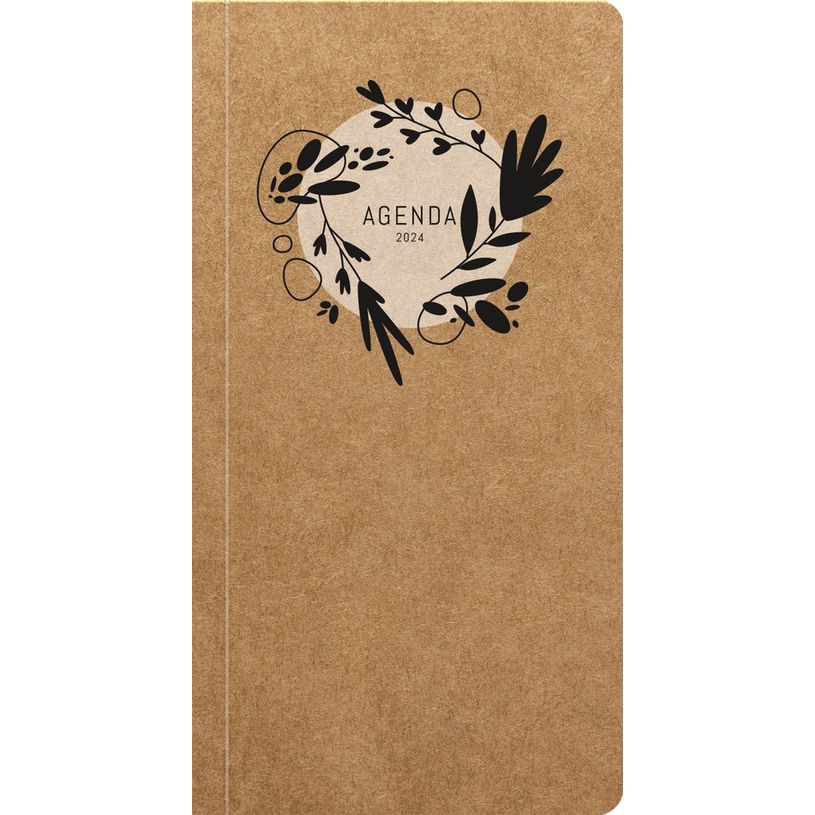 3592930023251-Agenda Kraft fleurs - 1 semaine sur 2 pages - 9 x 17 cm - Bouchut-P_405149853_1-0