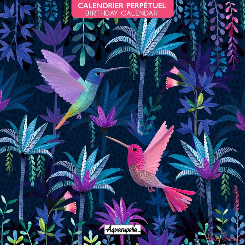 3494150144474-Calendrier perpétuel - Mila Marquis - Colibris - 12 x 12 cm - Aquarupella-P_405150156_1-0