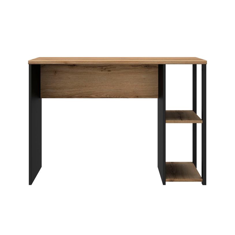 3483601203280-Bureau SOAN avec 2 tablettes - L107 x H 75 x P 56 cm - imitation chêne Helvezia et noir-P_405150162_2-1