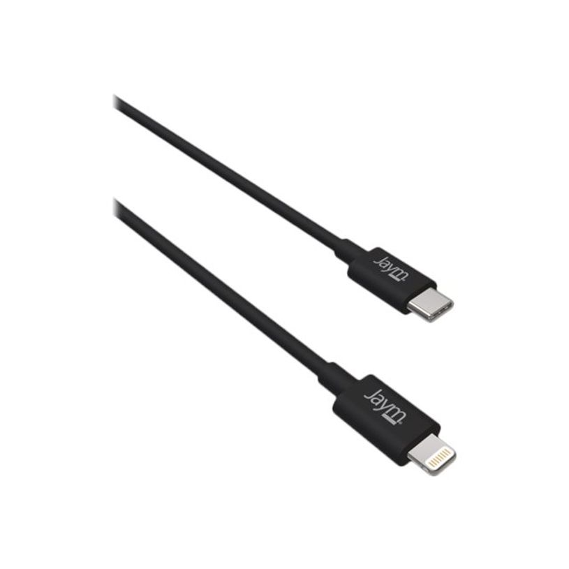3701263511728-JAYM - Câble Lightning - USB-C mâle vers Lightning mâle - 1 m - noir - -P_405150450_3-0
