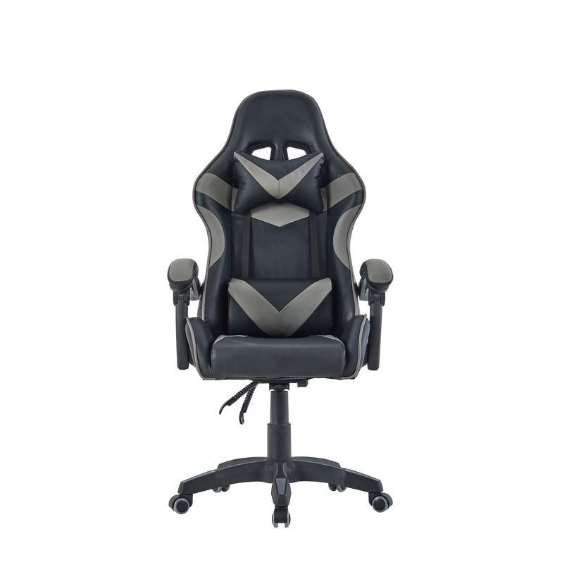 3662313015064-Fauteuil gamer TX - accoudoirs - appui-tête intégré - noir et gris-P_405150492_2-1
