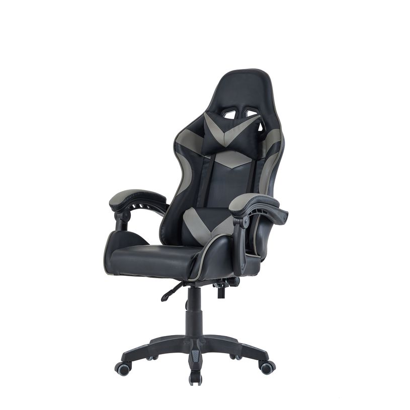 3662313015064-Fauteuil gamer TX - accoudoirs - appui-tête intégré - noir et gris-P_405150492_3-2