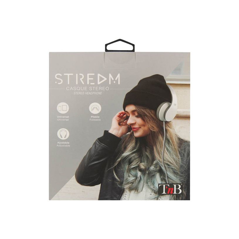 3303170088135-T'nB STREAM - Casque filaire prise jack 3,5mm - blanc-P_405150567_3-3