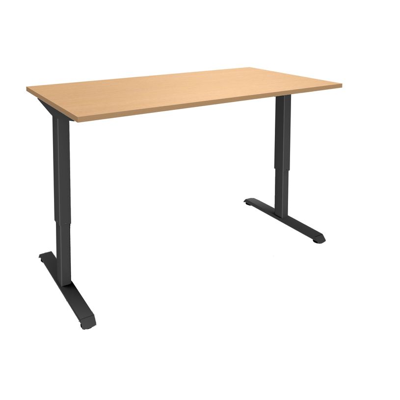 3253310401327-Bureau LEVEL - Bureau éléctrique - L140 - pied carbone - plateau imitation hêtre-P_405150715_1-0