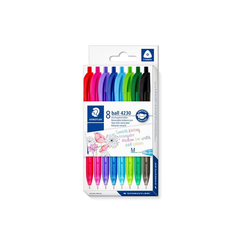 4007817102947-STAEDTLER ball 4230 - Pack de 8 stylos à bille - couleurs assorties - pointe moyenne-P_405150726_5-4