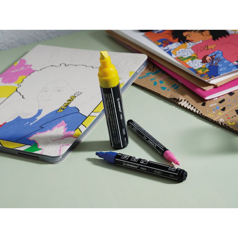 4006381576574-STABILO FREE Candy - Pack de 5 marqueurs acryliques - pointe moyenne - T300-P_405150728_8-7