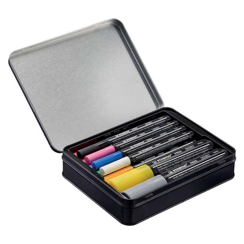 4006381580700-STABILO FREE - Kit de création 11 marqueurs acryliques - pointes mixtes-P_405150731_2-1