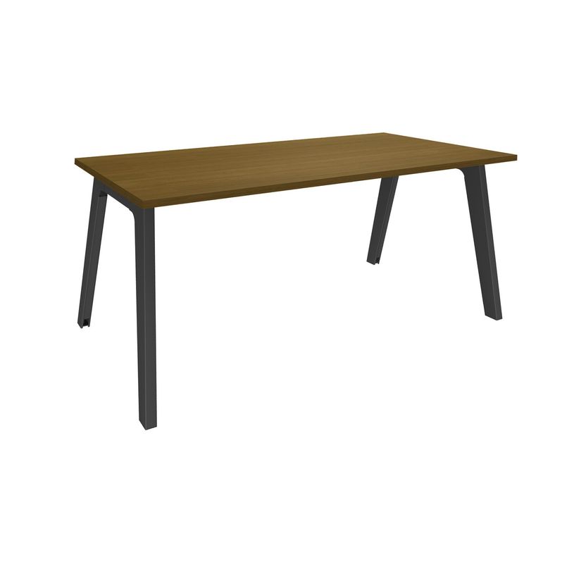 3253310311411-Bureau simple STEELY - L120 cm - pied carbone - plateau imitation noyer-P_405150737_1-0