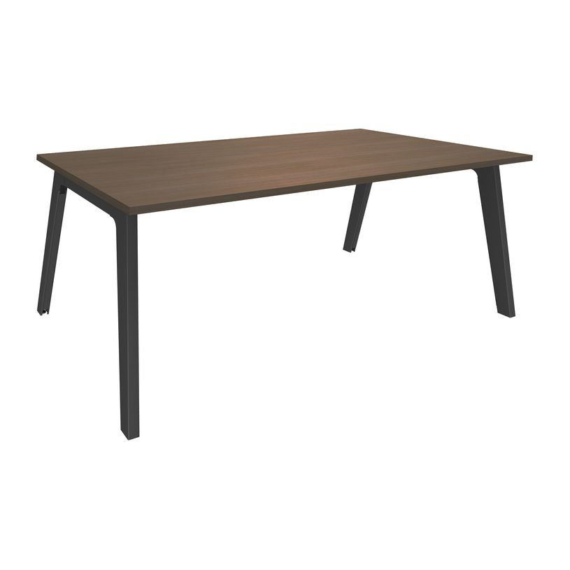 3253310300637-Bureau STEELY Manager - L180 cm - pied carbone - plateau imitation noyer-P_405150769_1-0