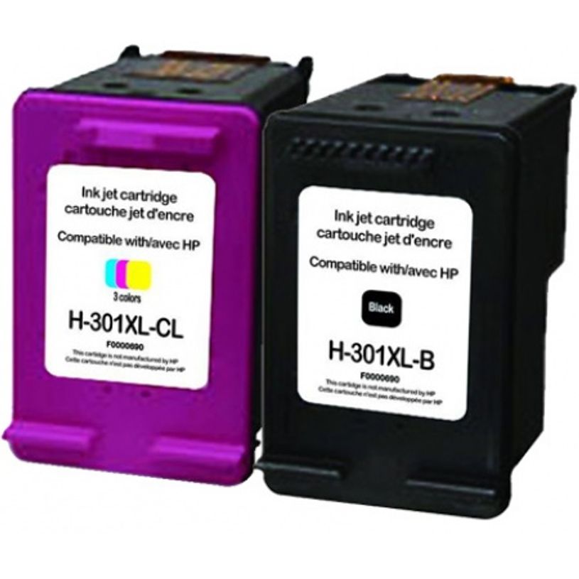 3584770130213-Cartouche remanufacturée HP 301XL - Pack de 2 - noir, cyan, magenta, jaune - Uprint-P_405150783_2-1