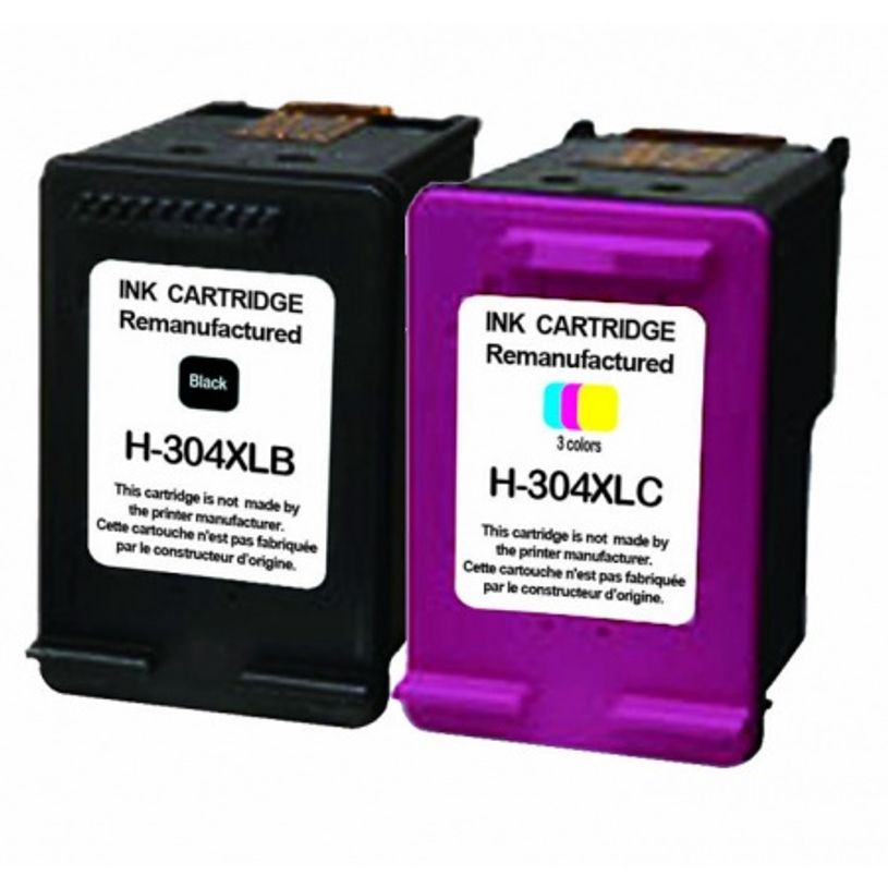 3584770904876-Cartouche compatible HP 304XL - Pack de 2 - noir, cyan, magenta, jaune - Uprint-P_405150785_2-1