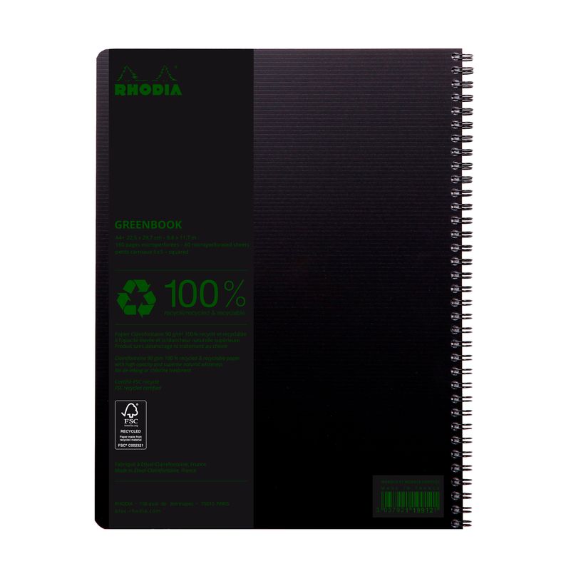 3037921199121-RhodiActive Greenbook - Cahier à spirale 100% recyclé - A4+ (22,5 x 29,7 cm) - 160 pages 90 g/m² - p-P_405150824_2-1