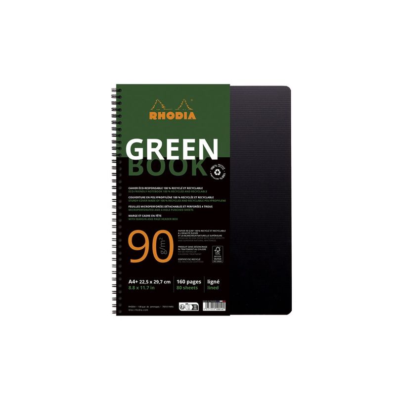 3037921199145-RhodiActive Greenbook - Cahier à spirale 100% recyclé - A4+ (22,5 x 29,7 cm) - 160 pages-P_405150826_3-4