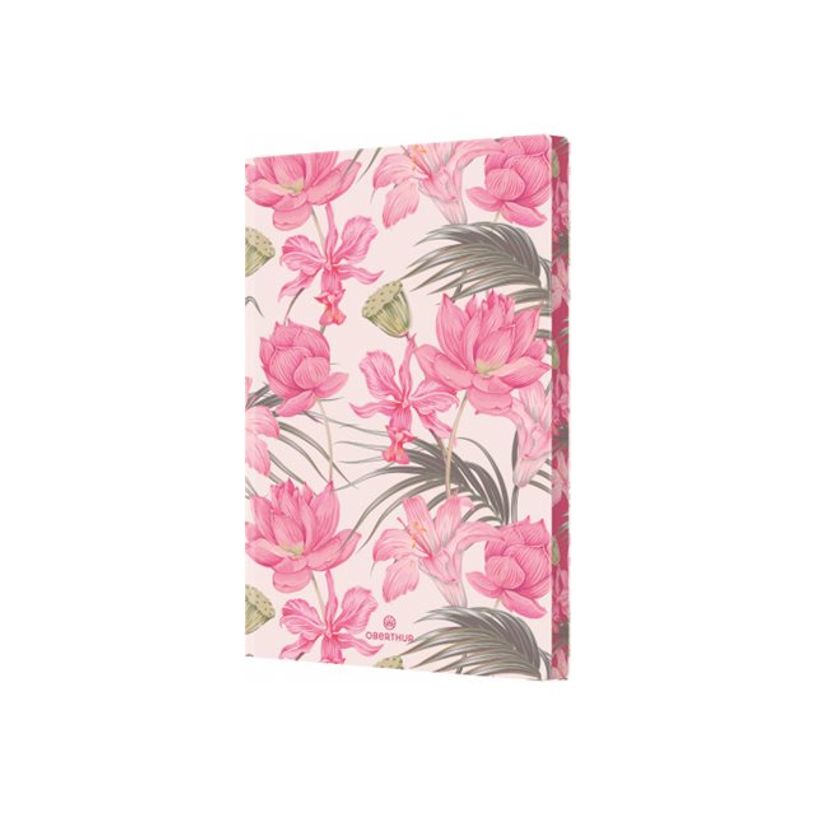 3664447153131-Oberthur Malaga - Carnet de notes souple - A5 - ligné - 200 pages - pivoines-P_405150987_1-0