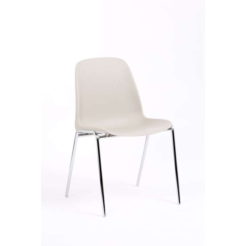 3760185020374-Chaise CHARLOTTE - pieds chromés sans accroche - Beige Lin--0