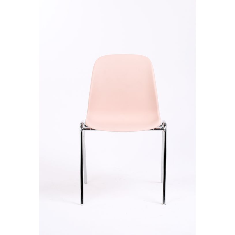 3760185020350-Chaise CHARLOTTE - pieds chromés sans accroche - Rose poudré--1