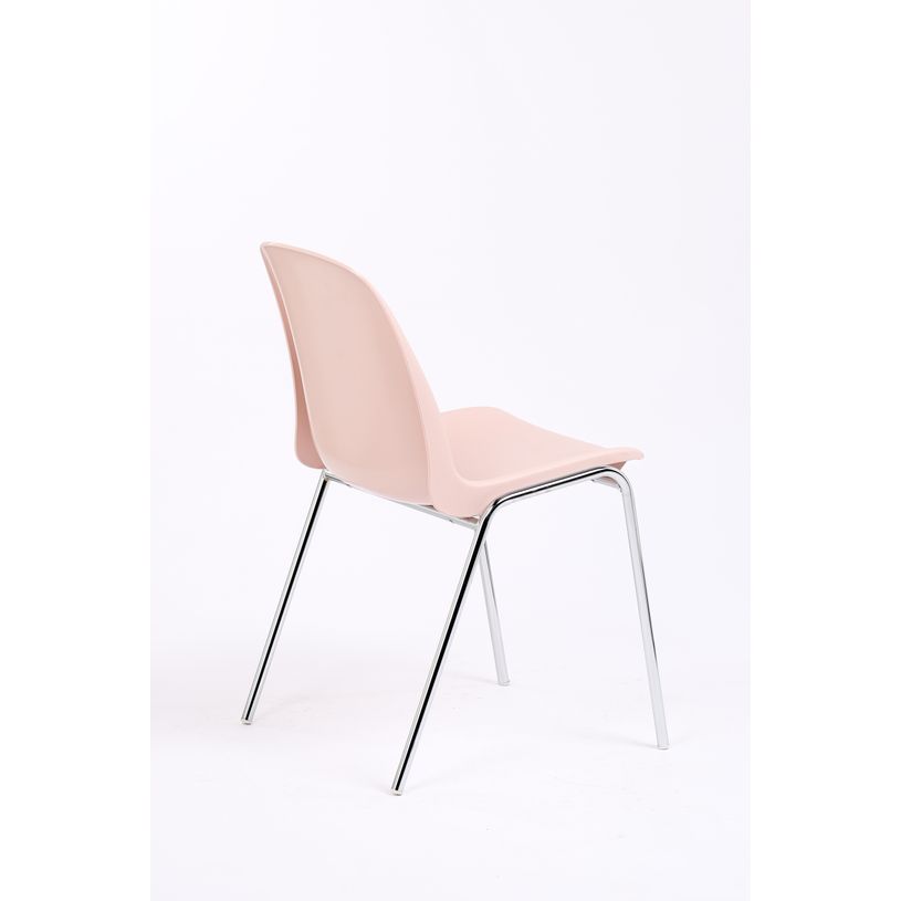 3760185020350-Chaise CHARLOTTE - pieds chromés sans accroche - Rose poudré--2