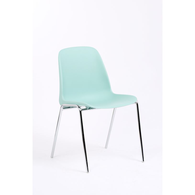 3760185020367-Chaise CHARLOTTE - pieds chromés sans accroche - Vert d'eau--0