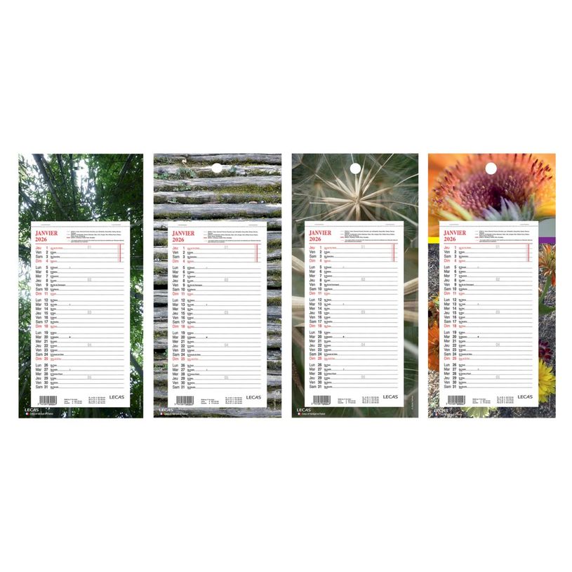 3147280086908-Calendrier Lecas long - mensuel à feuillets - 16 x 33,3 cm - disponible dans différentes couleurs--0