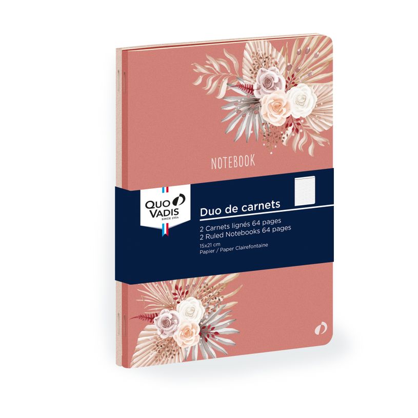 3371010513154-Quo Vadis - Carnet de notes - Fantaisie - Blanc - Pages Lignées - 15x21 cm - Papier Clairefontaine blanc - Fabri--0