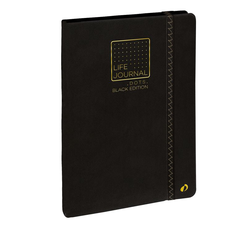 3371010438075-Quo Vadis - Carnet Bullet journal - Multilingue - Life Journal - Noir - Pages Points (dots) - 15x21 cm - Papier Clairefontaine noir - Fabri--0