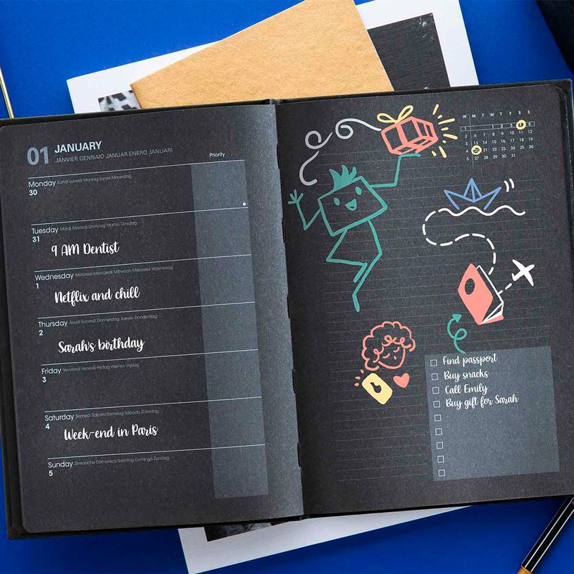 3371010438075-Quo Vadis - Carnet Bullet journal - Multilingue - Life Journal - Noir - Pages Points (dots) - 15x21 cm - Papier Clairefontaine noir - Fabri--2