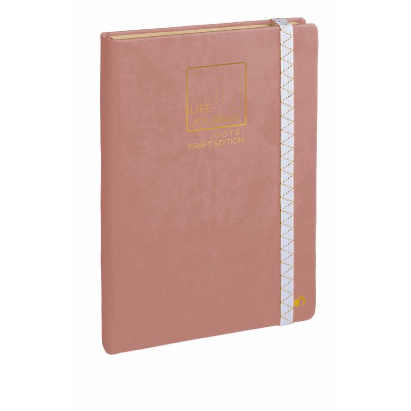 3371010479610-Quo Vadis - Carnet Bullet journal - Multilingue - Life Journal - Rose clair - Pages Points (dots) - 15x21 cm - Papier Clairefontaine kraft - Fabri--0