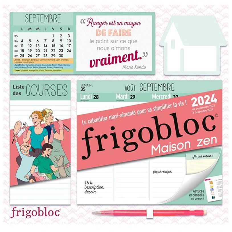 9782809683240-Frigobloc hebdomadaire maison zen (édition 2024) - calendrier hebdomadaire aimanté-P_405151264_1-0