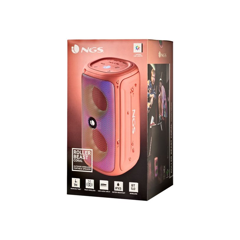 8435430622188-NGS Roller Beast - Mini enceinte sans fil - Bluetooth - 32 Watt - Corail-P_405151464_1-6