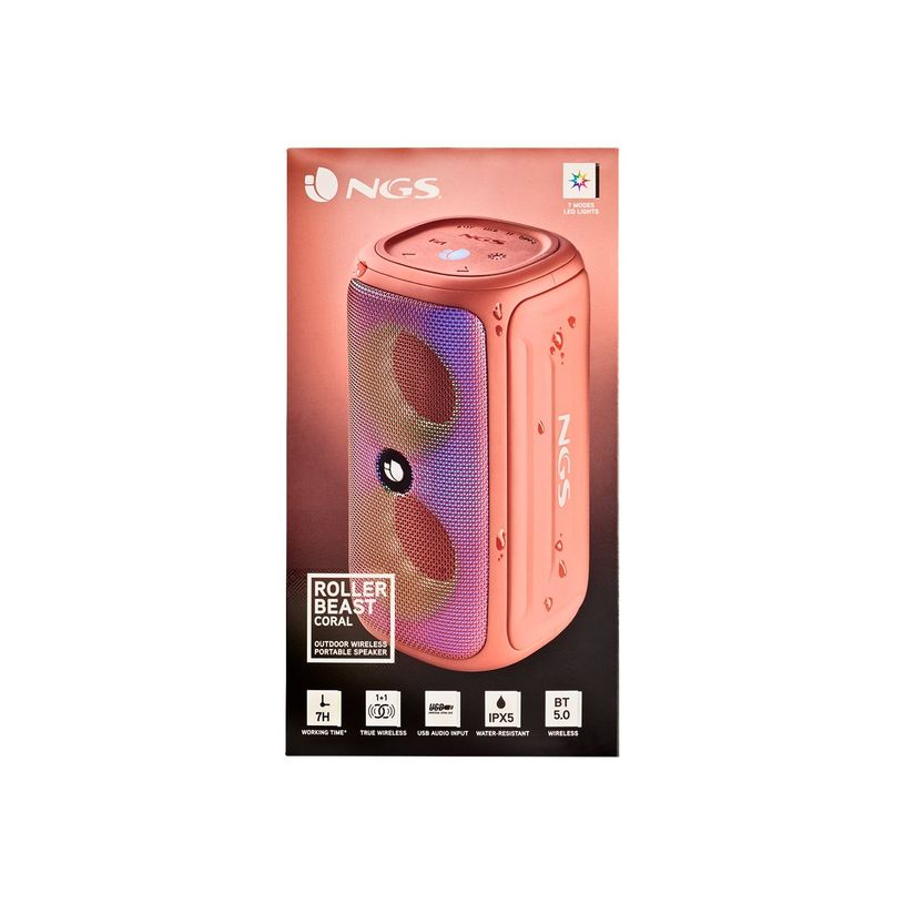 8435430622188-NGS Roller Beast - Mini enceinte sans fil - Bluetooth - 32 Watt - Corail-P_405151464_2-7