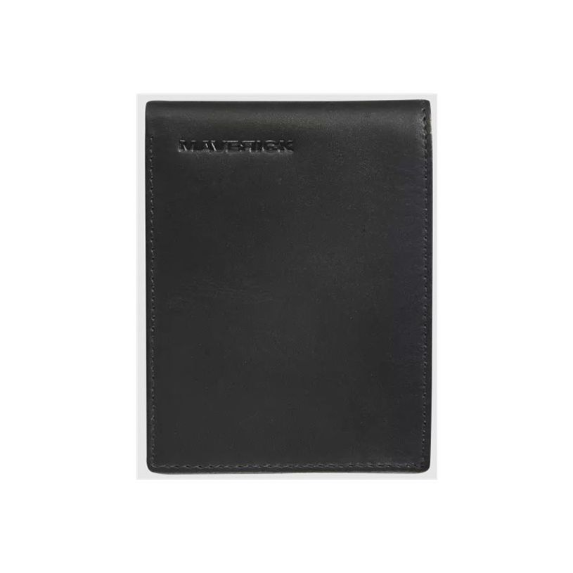 5413082195628-Maverick All Black - Portefeuille - compact billfold RFID with zipper - cuir de vachette pleine-P_405151767_1-0