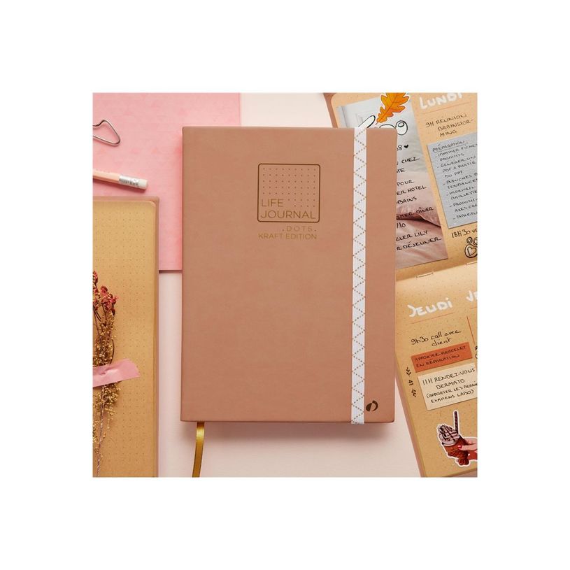 3371010479610-Quo Vadis - Carnet Bullet journal - Multilingue - Life Journal - Rose clair - Pages Points (dots) - 15x21 cm - Papier Clairefontaine-P_405151854_5-10