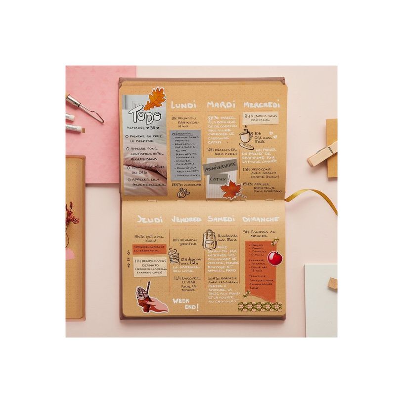 3371010479610-Quo Vadis - Carnet Bullet journal - Multilingue - Life Journal - Rose clair - Pages Points (dots) - 15x21 cm - Papier Clairefontaine -P_405151854_6-6