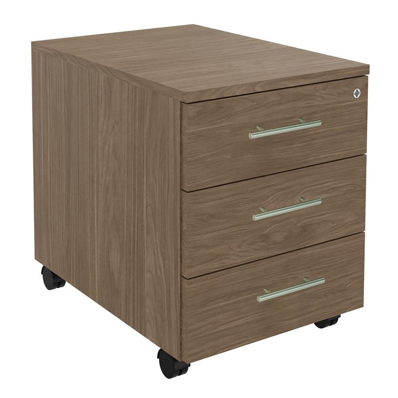 3253310464872-Caisson mobile IRIS - L43 x H56 x P60 cm - 3 tiroirs - imitation noyer--0