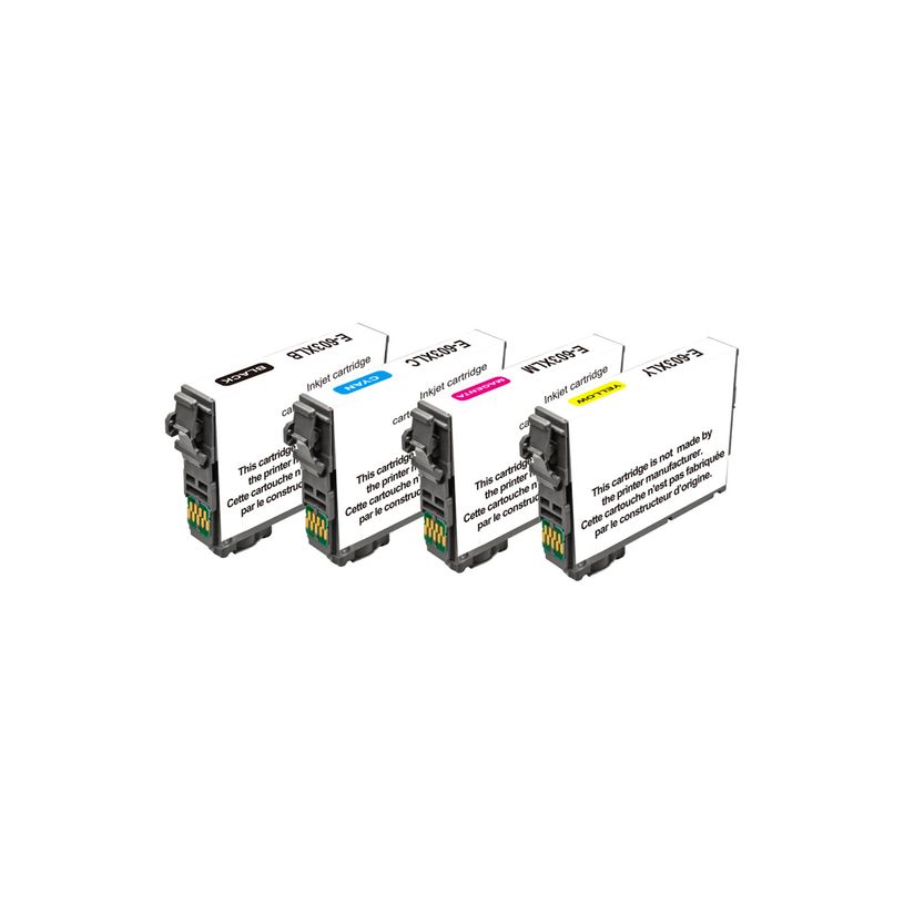 3584770904647-Cartouche remanufacturée Epson 603XL Etoile de mer - pack de 4 - noir, cyan, magenta, jaune - Uprint--1