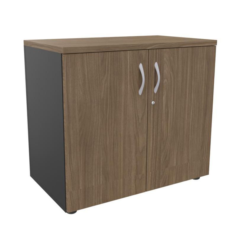 3253310268715-Armoire basse IDRA/DUAL - H72 x L80 x P47 - 2 portes - Corps anthacite - Dessus et portes imitation noy--0