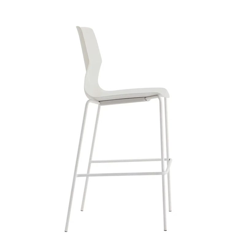 3760185020282-Tabouret haut TECSUP - 4 pieds blancs - coque blanche--0