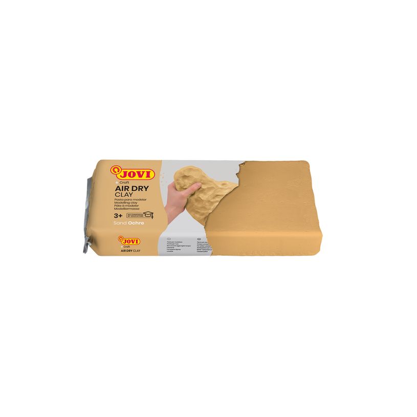 8412027033527-Jovi Pâte Autodurcissante Air Dry 250 g – Ocre, Facile à Modeler et Séchage à l’Air--0