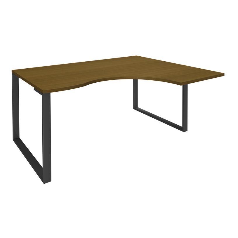 3253310396081-Bureau compact LOFTER - L180 cm - Retour à droite - Plateau imitation noyer - pied carbone - (pied de renfort obligat-P_405152113_1-0