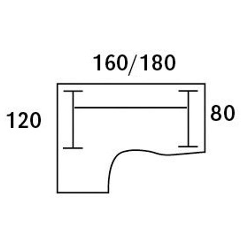 3253310421950-Bureau compact LOFTER - L180 cm - Retour à gauche - Plateau imitation noyer - pied carbone - (pied de renfort obligat-P_405152115_3-2